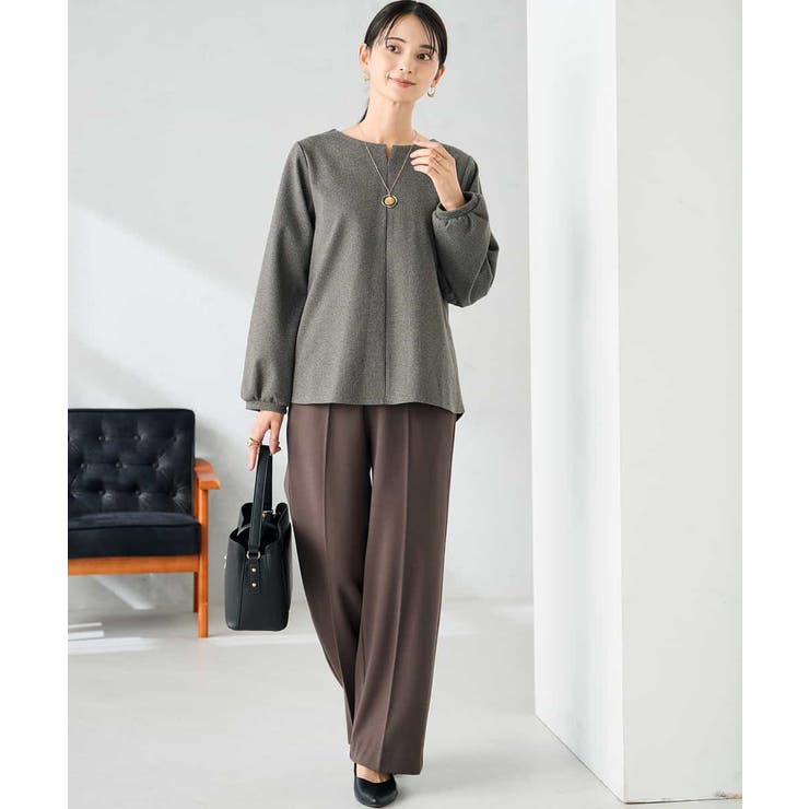 【イージーケア/洗える/ストレッチ】裏起毛美ラクるスッキリ見えストレートパンツ | a.v.v【WOMEN】 | 詳細画像5 