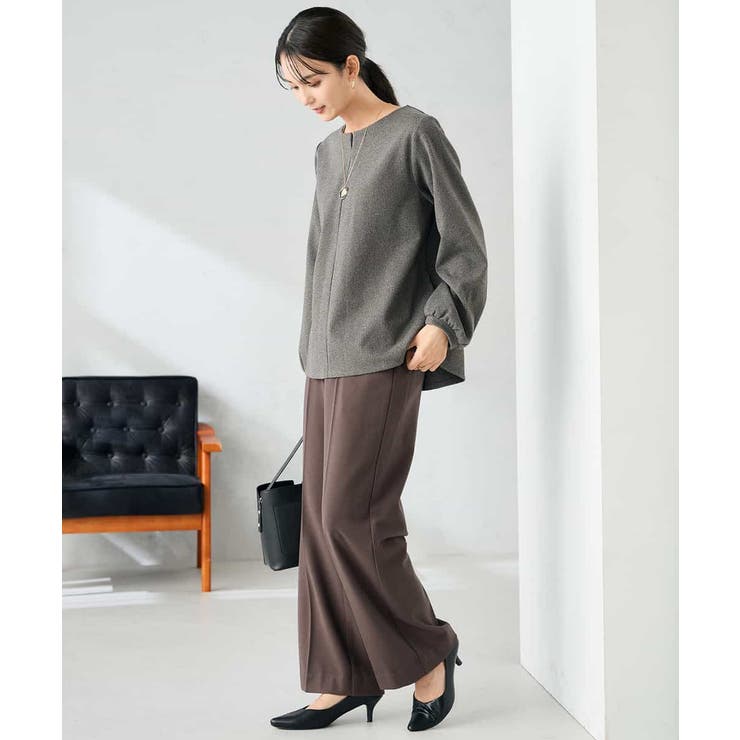 【イージーケア/洗える/ストレッチ】裏起毛美ラクるスッキリ見えストレートパンツ | a.v.v【WOMEN】 | 詳細画像7 