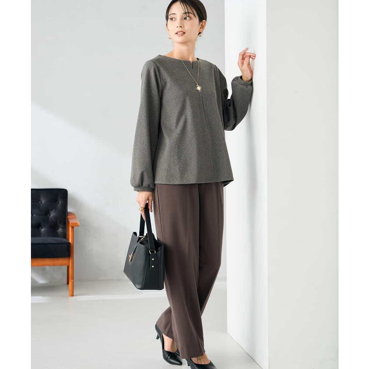 【イージーケア/洗える/ストレッチ】裏起毛美ラクるスッキリ見えストレートパンツ | a.v.v【WOMEN】 | 詳細画像8 