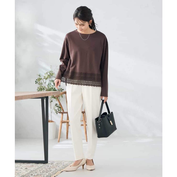 【イージーケア/洗える/ストレッチ】裏起毛美ラクるスッキリ見えテーパードパンツ | a.v.v【WOMEN】 | 詳細画像10 