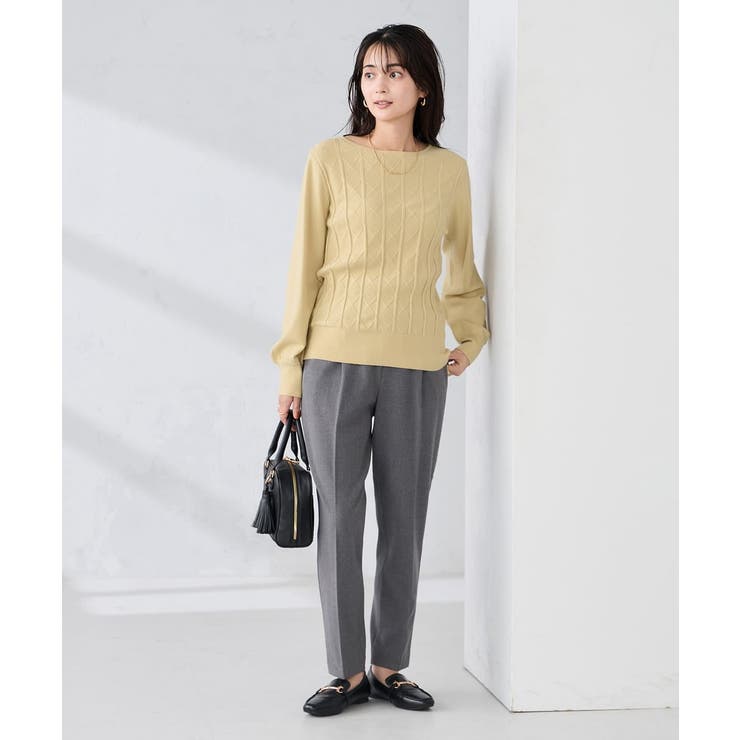 【イージーケア/洗える/ストレッチ】裏起毛美ラクるスッキリ見えテーパードパンツ | a.v.v【WOMEN】 | 詳細画像21 