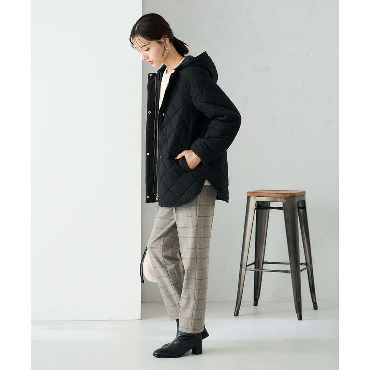 【イージーケア 洗える ストレッチ】裏起毛美ラクるスッキリ見えチェックテーパード… | a.v.v【WOMEN】 | 詳細画像11 