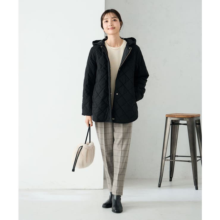 【イージーケア 洗える ストレッチ】裏起毛美ラクるスッキリ見えチェックテーパード… | a.v.v【WOMEN】 | 詳細画像12 