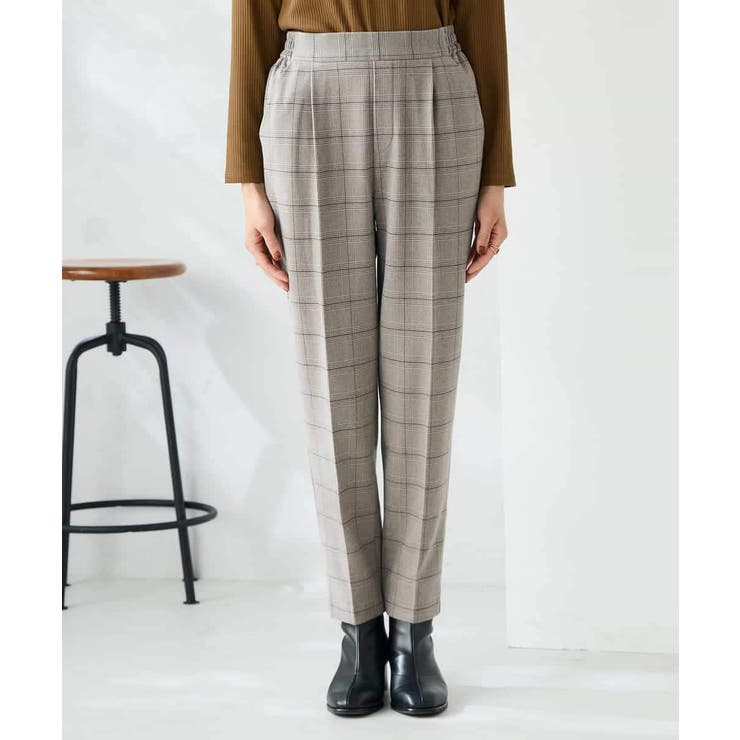 【イージーケア 洗える ストレッチ】裏起毛美ラクるスッキリ見えチェックテーパード… | a.v.v【WOMEN】 | 詳細画像13 