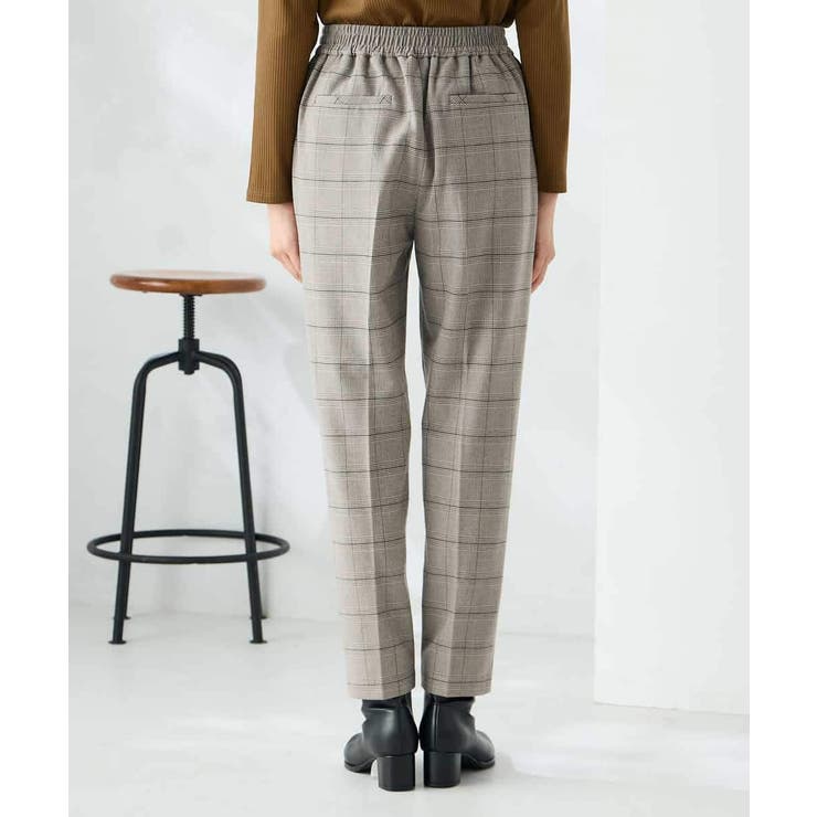 【イージーケア 洗える ストレッチ】裏起毛美ラクるスッキリ見えチェックテーパード… | a.v.v【WOMEN】 | 詳細画像15 