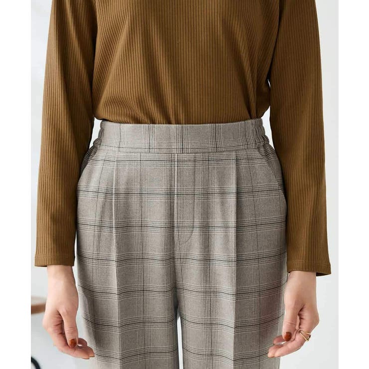 【イージーケア 洗える ストレッチ】裏起毛美ラクるスッキリ見えチェックテーパード… | a.v.v【WOMEN】 | 詳細画像16 