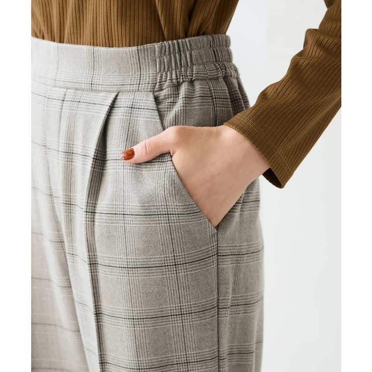 【イージーケア 洗える ストレッチ】裏起毛美ラクるスッキリ見えチェックテーパード… | a.v.v【WOMEN】 | 詳細画像18 