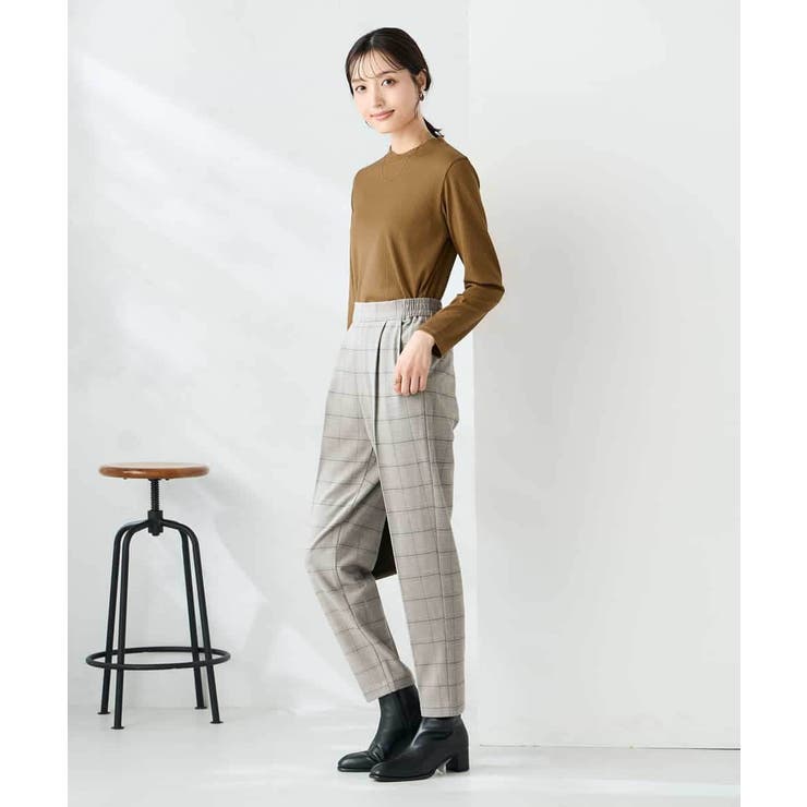【イージーケア 洗える ストレッチ】裏起毛美ラクるスッキリ見えチェックテーパード… | a.v.v【WOMEN】 | 詳細画像6 