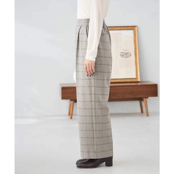 裏起毛美ラクるスッキリ見えチェックワイドパンツ | a.v.v【WOMEN】 | 詳細画像16 