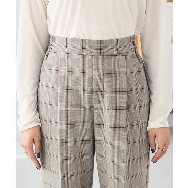 裏起毛美ラクるスッキリ見えチェックワイドパンツ | a.v.v【WOMEN】 | 詳細画像18 