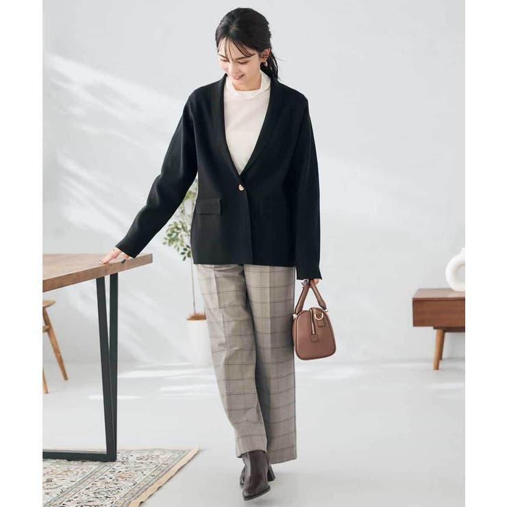 裏起毛美ラクるスッキリ見えチェックワイドパンツ | a.v.v【WOMEN】 | 詳細画像6 