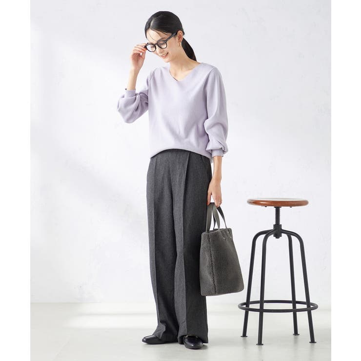 【洗える】ツイード美ラクるスッキリ見えワイドパンツ | a.v.v【WOMEN】 | 詳細画像12 