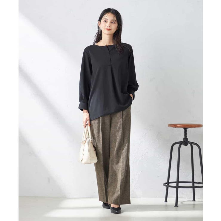 【洗える】ツイード美ラクるスッキリ見えワイドパンツ | a.v.v【WOMEN】 | 詳細画像2 