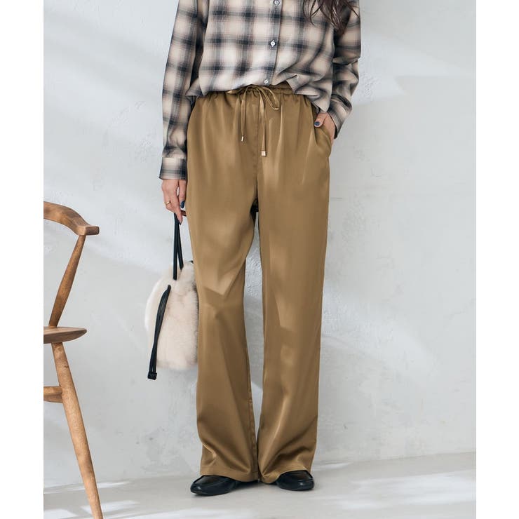 サテンワイドパンツ | a.v.v【WOMEN】 | 詳細画像1 