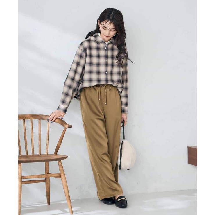 サテンワイドパンツ | a.v.v【WOMEN】 | 詳細画像11 