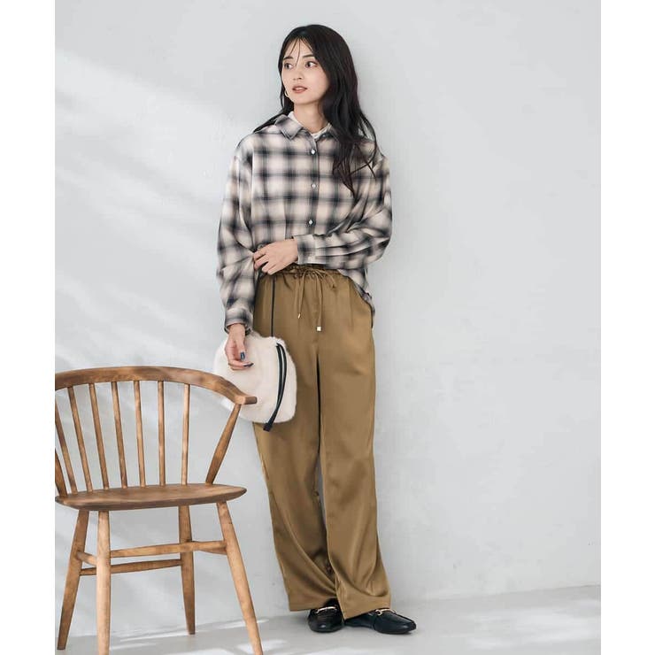 サテンワイドパンツ | a.v.v【WOMEN】 | 詳細画像12 