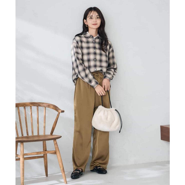 サテンワイドパンツ | a.v.v【WOMEN】 | 詳細画像13 