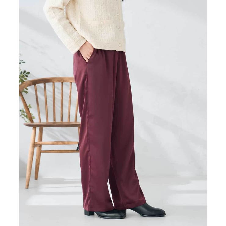 サテンワイドパンツ | a.v.v【WOMEN】 | 詳細画像2 