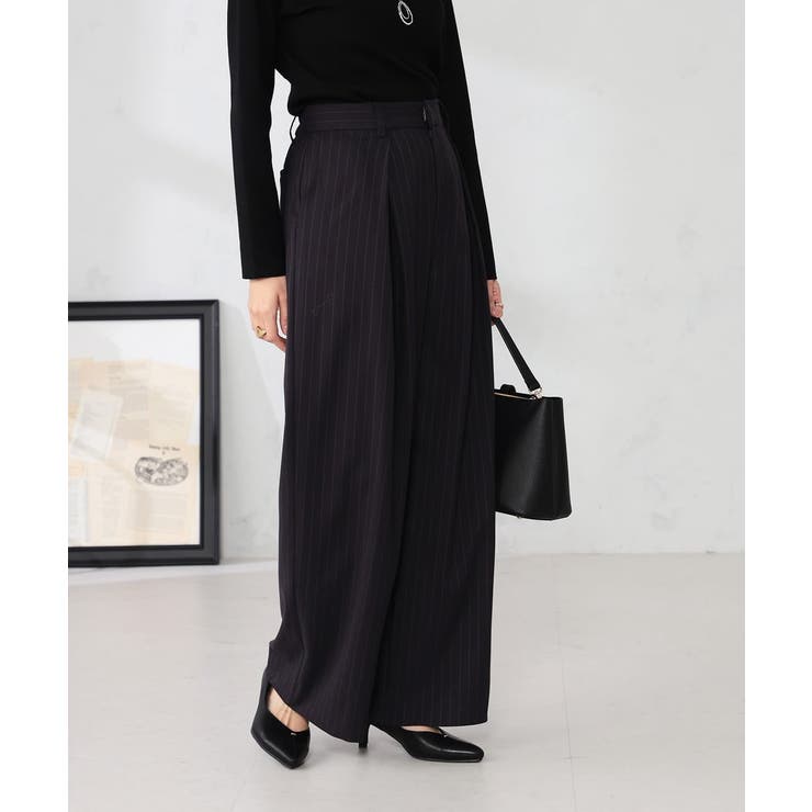 ストライプタックワイドパンツ | a.v.v【WOMEN】 | 詳細画像14 