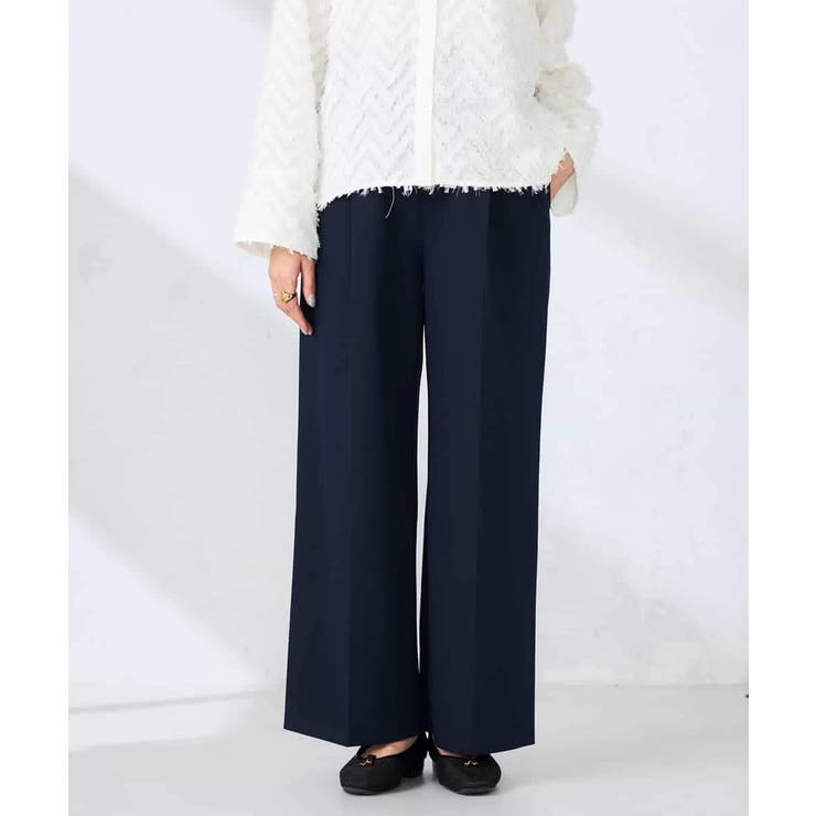 ネイビー | 【洗える】ハイウエストワイドパンツ | a.v.v【WOMEN】