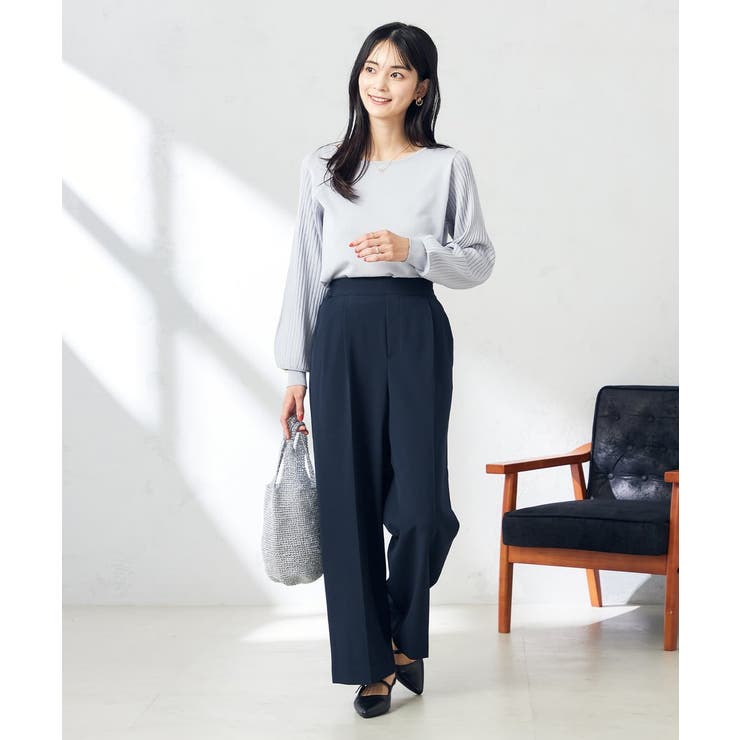 【イージーケア/ストレッチ】美ラクるスッキリ見えワイドパンツ | a.v.v【WOMEN】 | 詳細画像16 