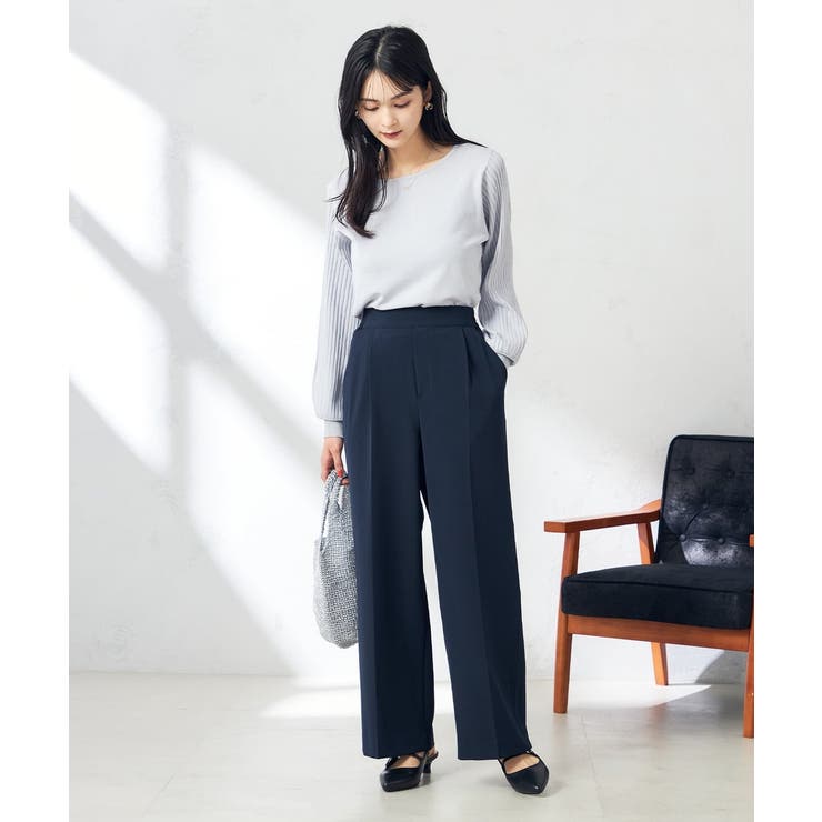 【イージーケア/ストレッチ】美ラクるスッキリ見えワイドパンツ | a.v.v【WOMEN】 | 詳細画像17 