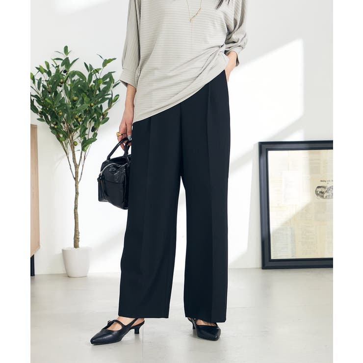 【イージーケア/ストレッチ】美ラクるスッキリ見えワイドパンツ | a.v.v【WOMEN】 | 詳細画像44 