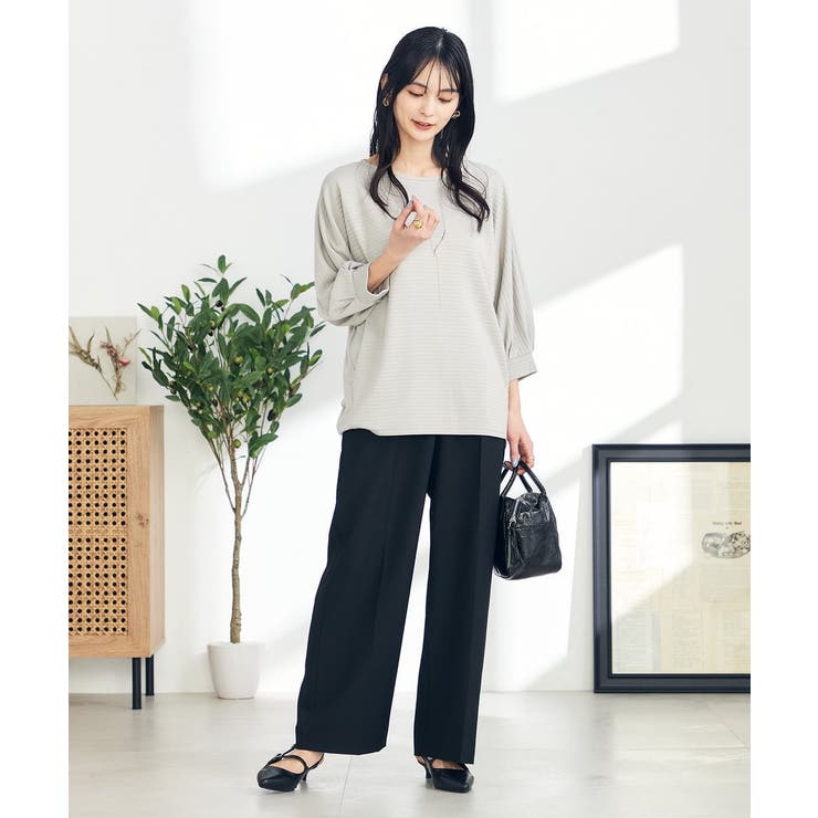 【イージーケア/ストレッチ】美ラクるスッキリ見えワイドパンツ | a.v.v【WOMEN】 | 詳細画像47 