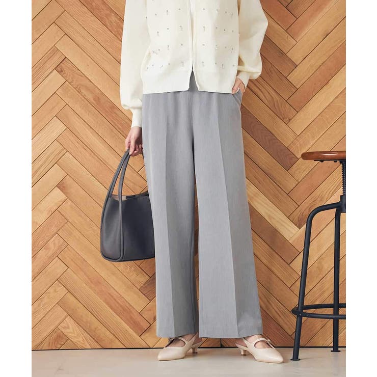 グレー | 【イージーケア/ストレッチ】美ラクるイージーワイドパンツ | a.v.v【WOMEN】