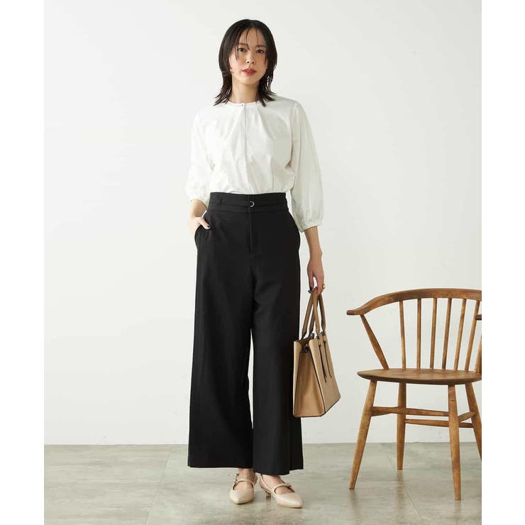 【洗える/ストレッチ】ベルテッドワイドストレートパンツ | a.v.v【WOMEN】 | 詳細画像15 