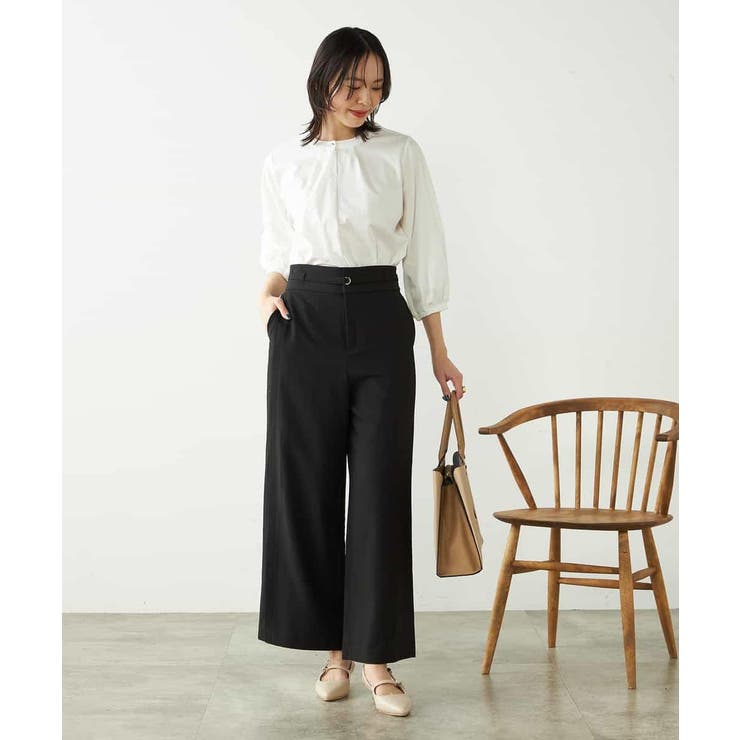 【洗える/ストレッチ】ベルテッドワイドストレートパンツ | a.v.v【WOMEN】 | 詳細画像17 