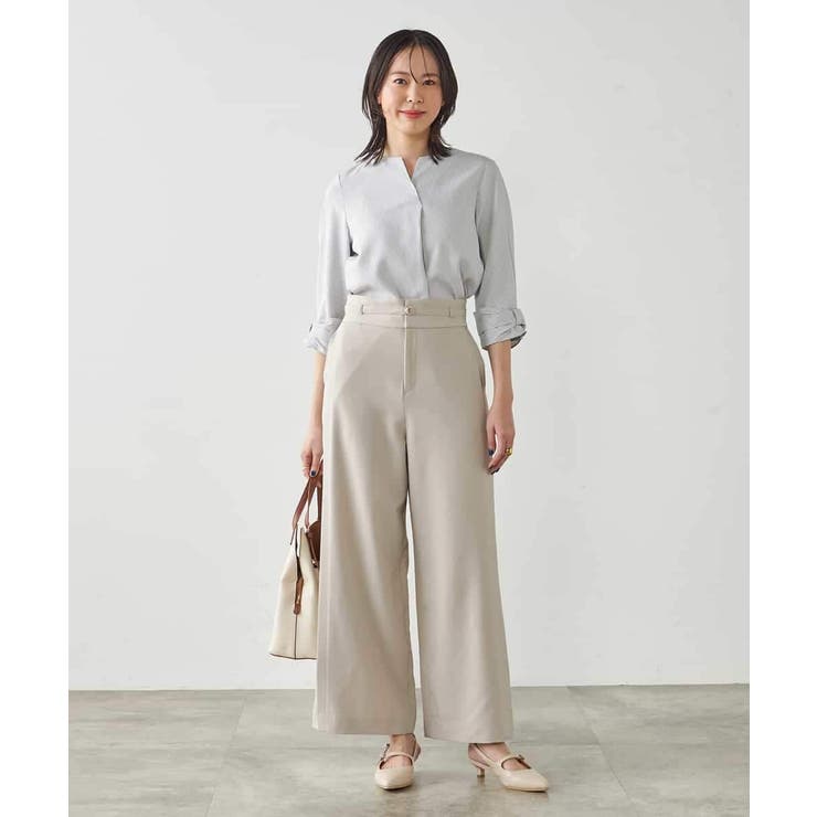 【洗える/ストレッチ】ベルテッドワイドストレートパンツ | a.v.v【WOMEN】 | 詳細画像5 