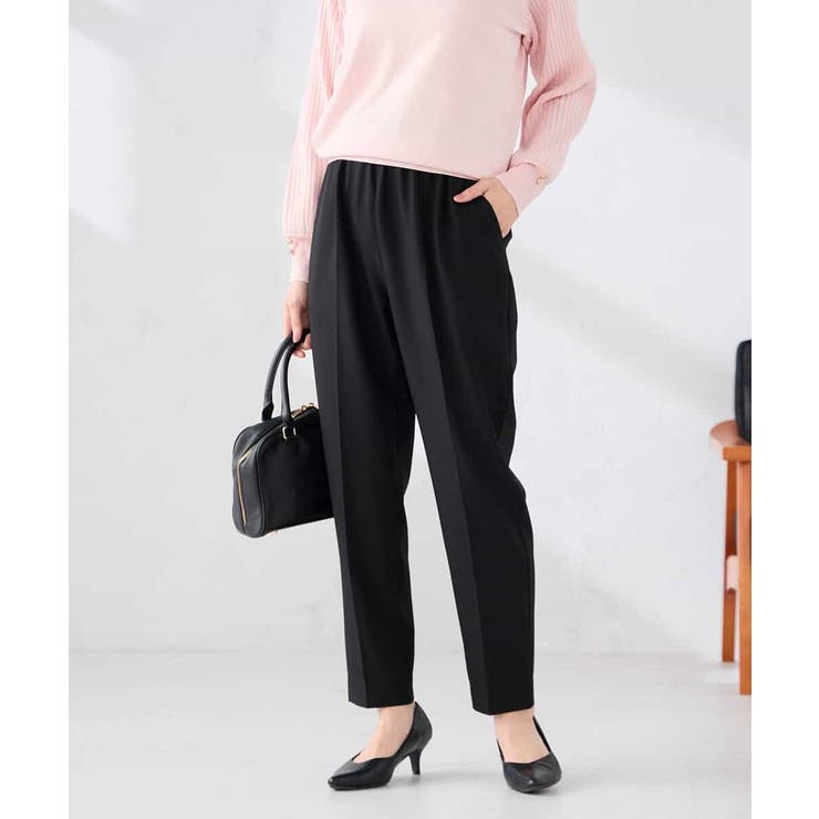 ブラック | ［支持率NO.1/イージーケア］イージーテーパードパンツ | a.v.v【WOMEN】