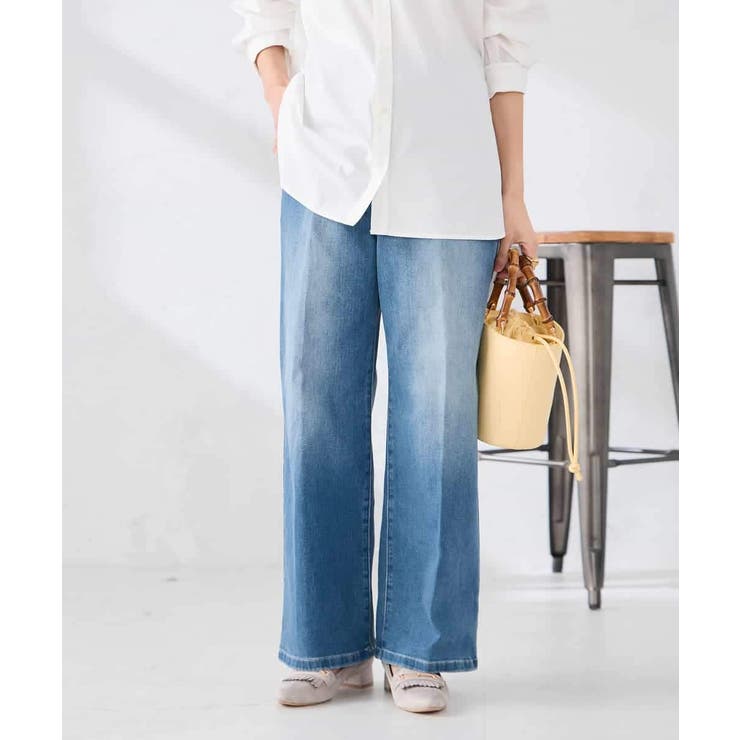 ブルー | ワイドデニムパンツ | a.v.v【WOMEN】