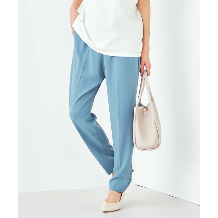 ライトブルー | 【接触冷感/洗える/イージーケア】美ラクるイージーテーパードパンツ | a.v.v【WOMEN】