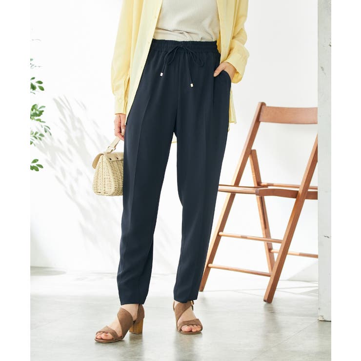 ネイビー | 【接触冷感/洗える/イージーケア】美ラクるイージーテーパードパンツ | a.v.v【WOMEN】