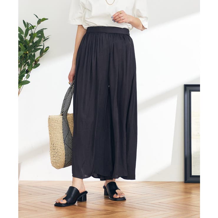 【洗える/セットアップ対応可】サテンギャザースカンツ | a.v.v【WOMEN】 | 詳細画像16 