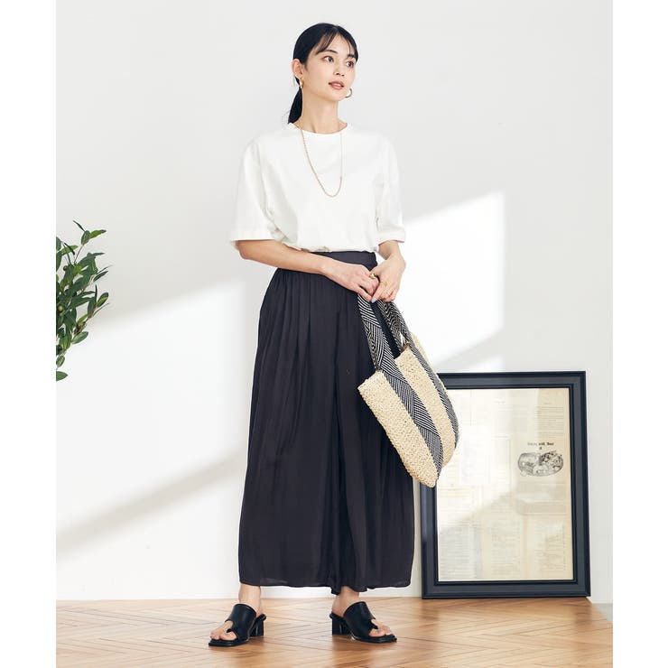 【洗える/セットアップ対応可】サテンギャザースカンツ | a.v.v【WOMEN】 | 詳細画像17 