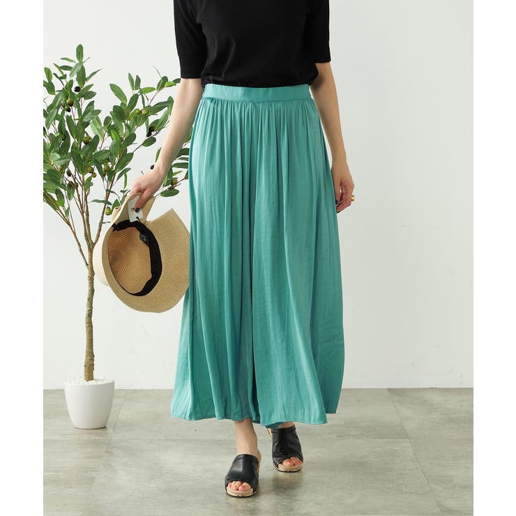 【洗える/セットアップ対応可】サテンギャザースカンツ | a.v.v【WOMEN】 | 詳細画像7 