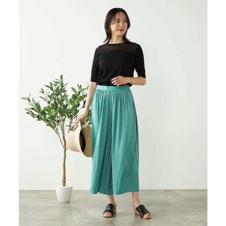 【洗える/セットアップ対応可】サテンギャザースカンツ | a.v.v【WOMEN】 | 詳細画像9 