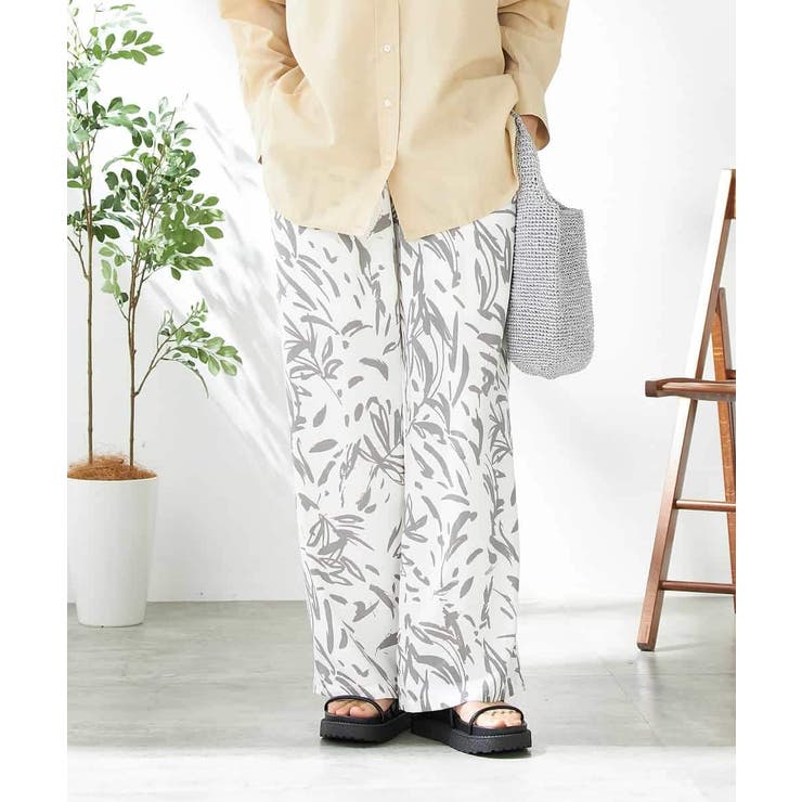 アイボリー | 幾何柄プリントイージーパンツ | a.v.v【WOMEN】