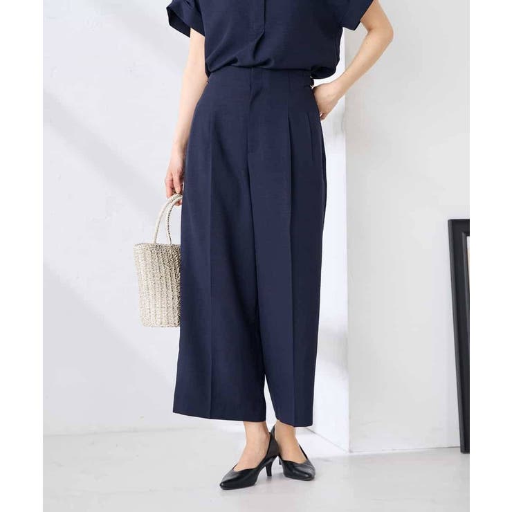 【接触冷感 UVカット】リネンライククロップドパンツ【セットアップ対応 アンチピ… | a.v.v【WOMEN】 | 詳細画像1 