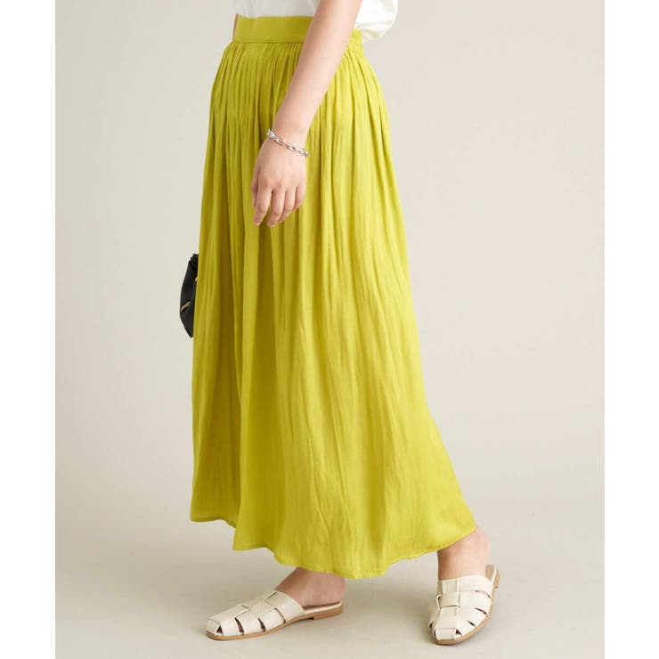 イエロー | 【イージーケア】落ち感ギャザースカンツ | a.v.v【WOMEN】