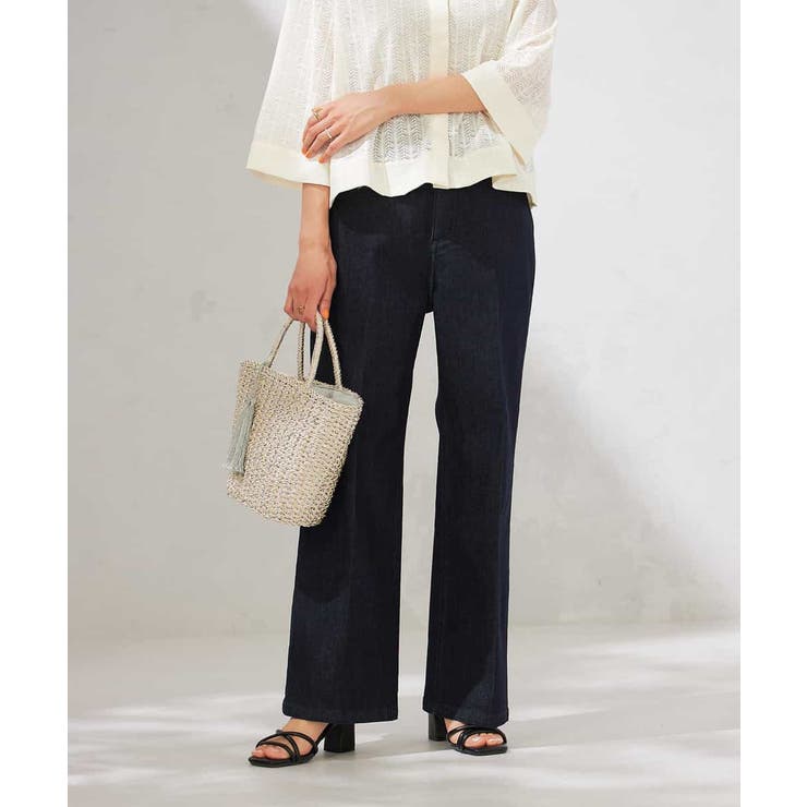 【接触冷感/ストレッチ】デニムワイドパンツ | a.v.v【WOMEN】 | 詳細画像10 