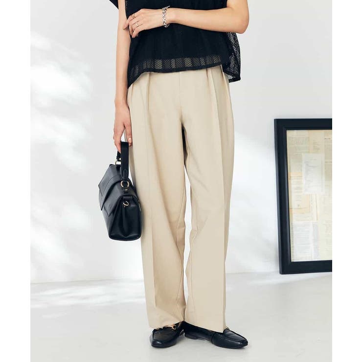 【洗える】タックワイドテーパードパンツ【WEB限定】 | a.v.v【WOMEN】 | 詳細画像1 