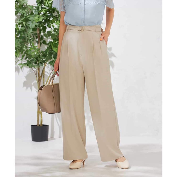 【洗える】ベルト付きストレートパンツ | a.v.v【WOMEN】 | 詳細画像1 