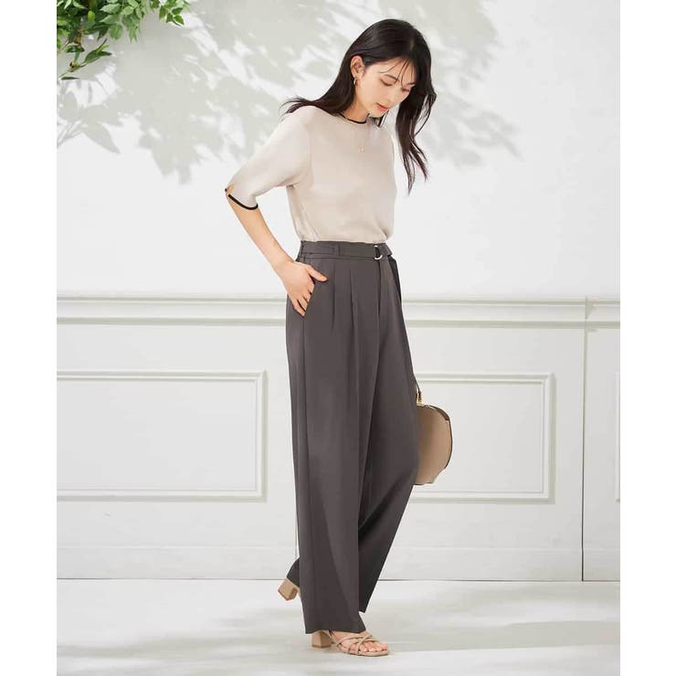 【洗える】ベルト付きストレートパンツ | a.v.v【WOMEN】 | 詳細画像24 