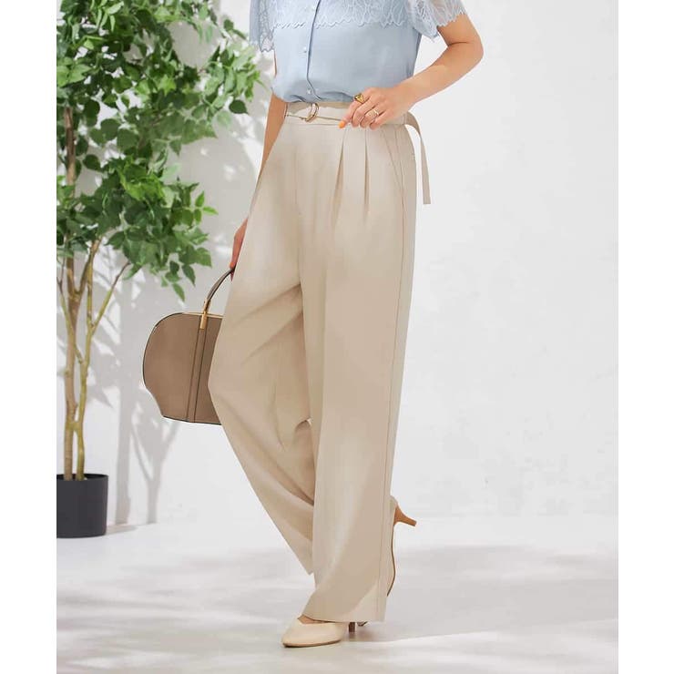 【洗える】ベルト付きストレートパンツ | a.v.v【WOMEN】 | 詳細画像3 