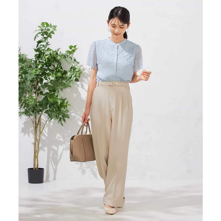 【洗える】ベルト付きストレートパンツ | a.v.v【WOMEN】 | 詳細画像6 