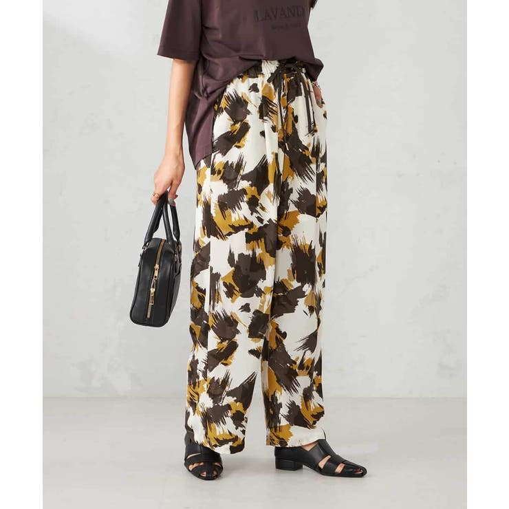 ブラウン | 【マシンウォッシャブル】プリントイージーパンツ | a.v.v【WOMEN】